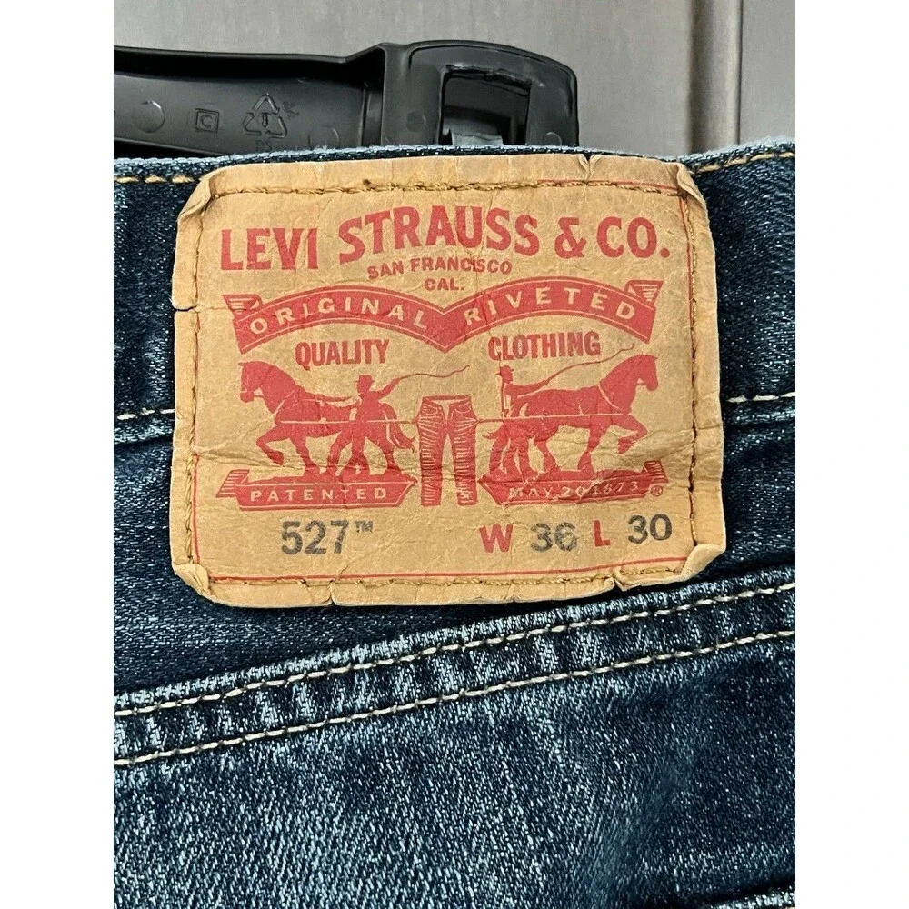 Levi’s 527 Denim Jeans Men’s 36x30 Slim Bootcut Blue Dark Wash